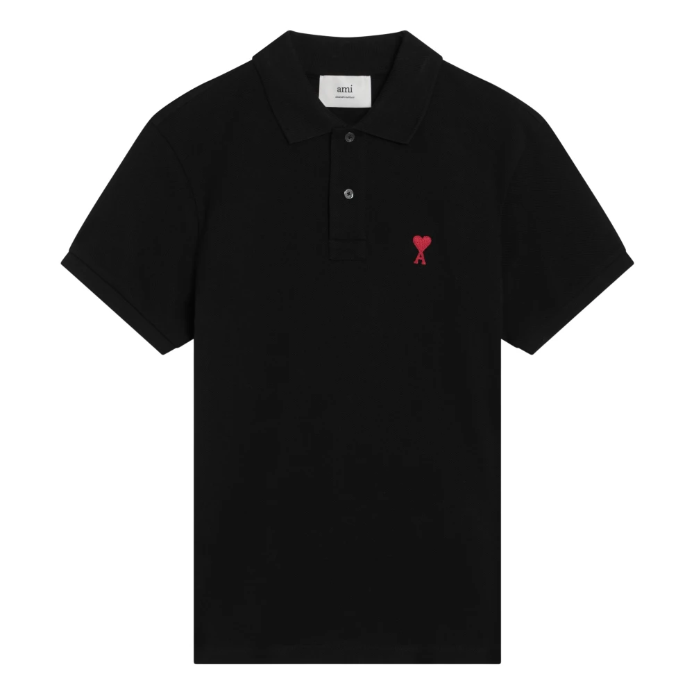 Ami Paris Polo met korte mouwen Black Heren