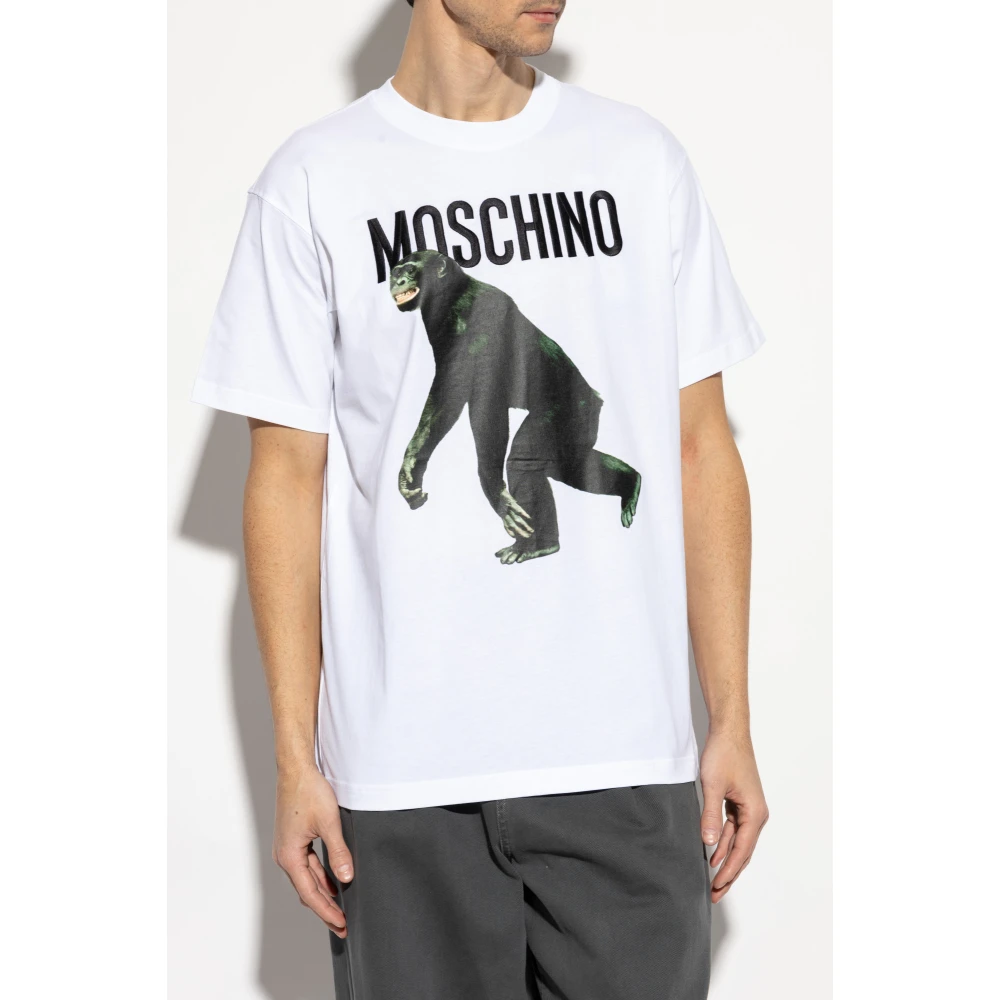 Moschino T-shirt met logo White Heren