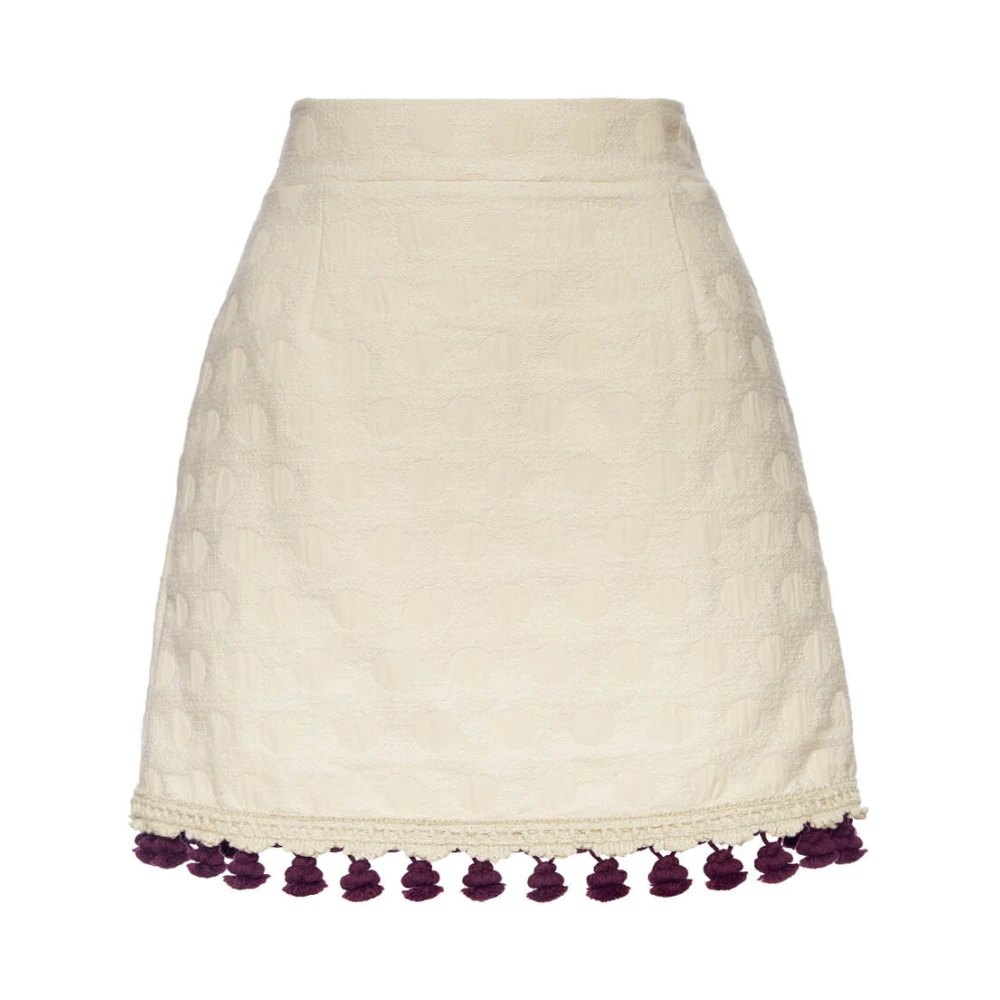 La Doublej Femme Beige - Mini-Jupe Brodée - Jupes - Taille: 36 Fr