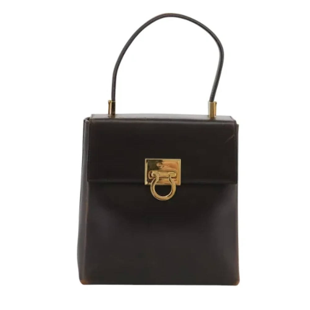 Salvatore Ferragamo Pre-owned Leather handbags Brown Dames