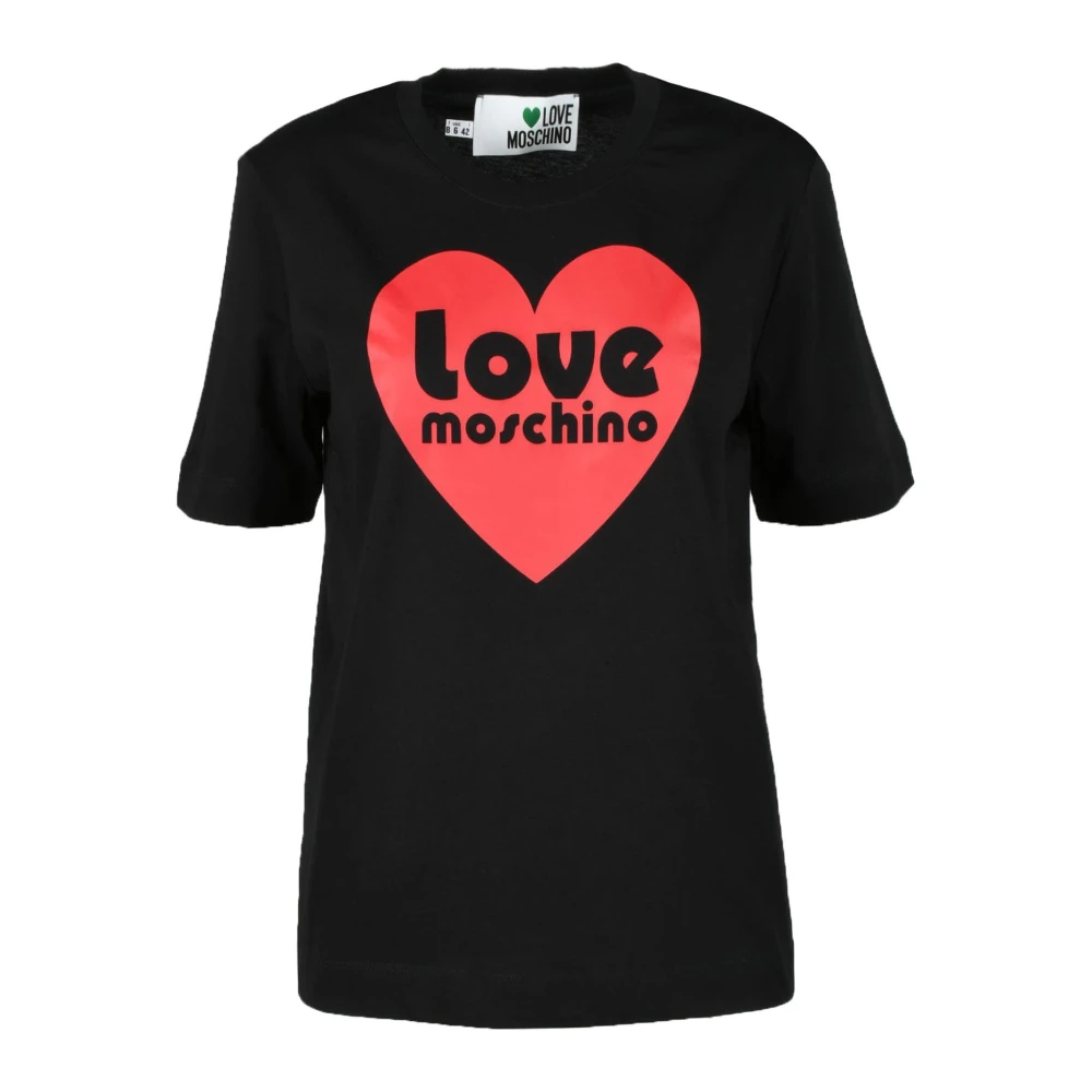 Love Moschino Katoenen T-shirt met Stijlvol Ontwerp Black Dames