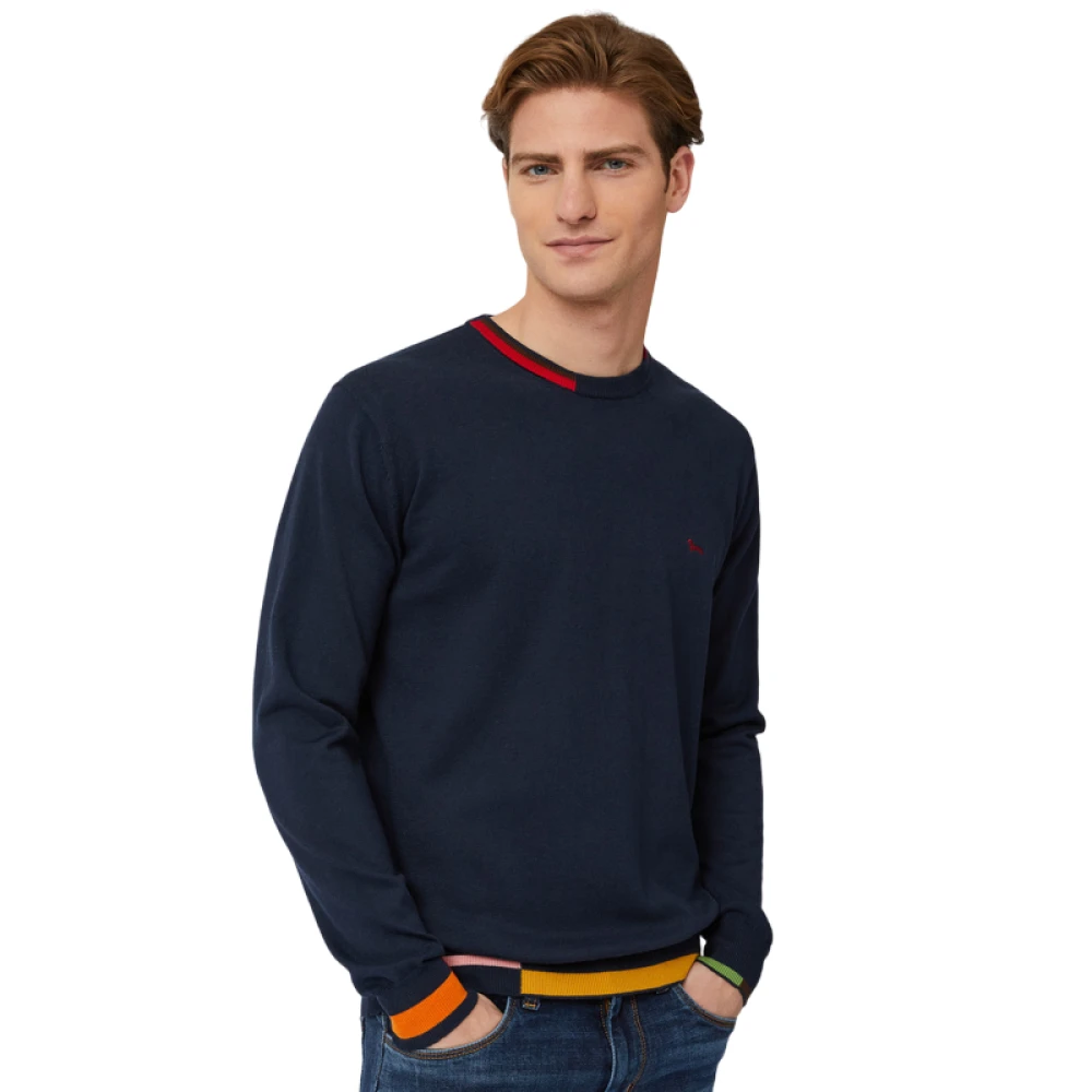 Harmont & Blaine Trui MET Details Blue Heren