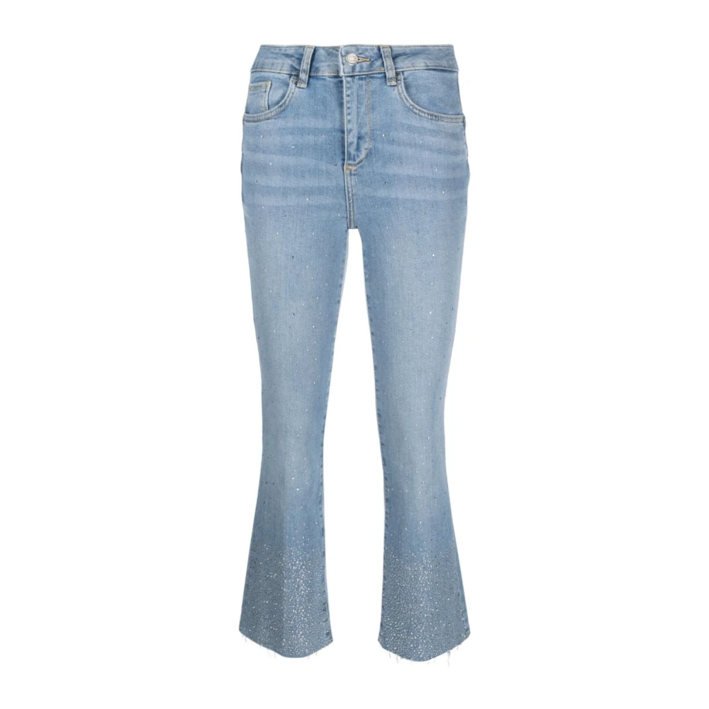 Liu Jo Blauwe Denim Jeans met Stonewashed en Rhinestone Versiering Blue Dames