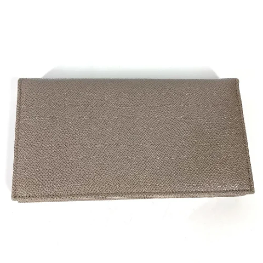 Bvlgari Vintage Pre-owned Leather wallets Gray Dames