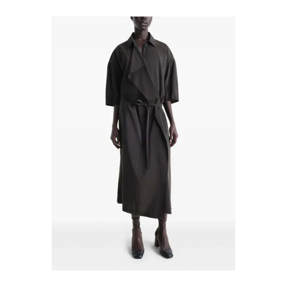 Lemaire Donker Espresso Asymmetrische Overhemdjurk Gray Dames