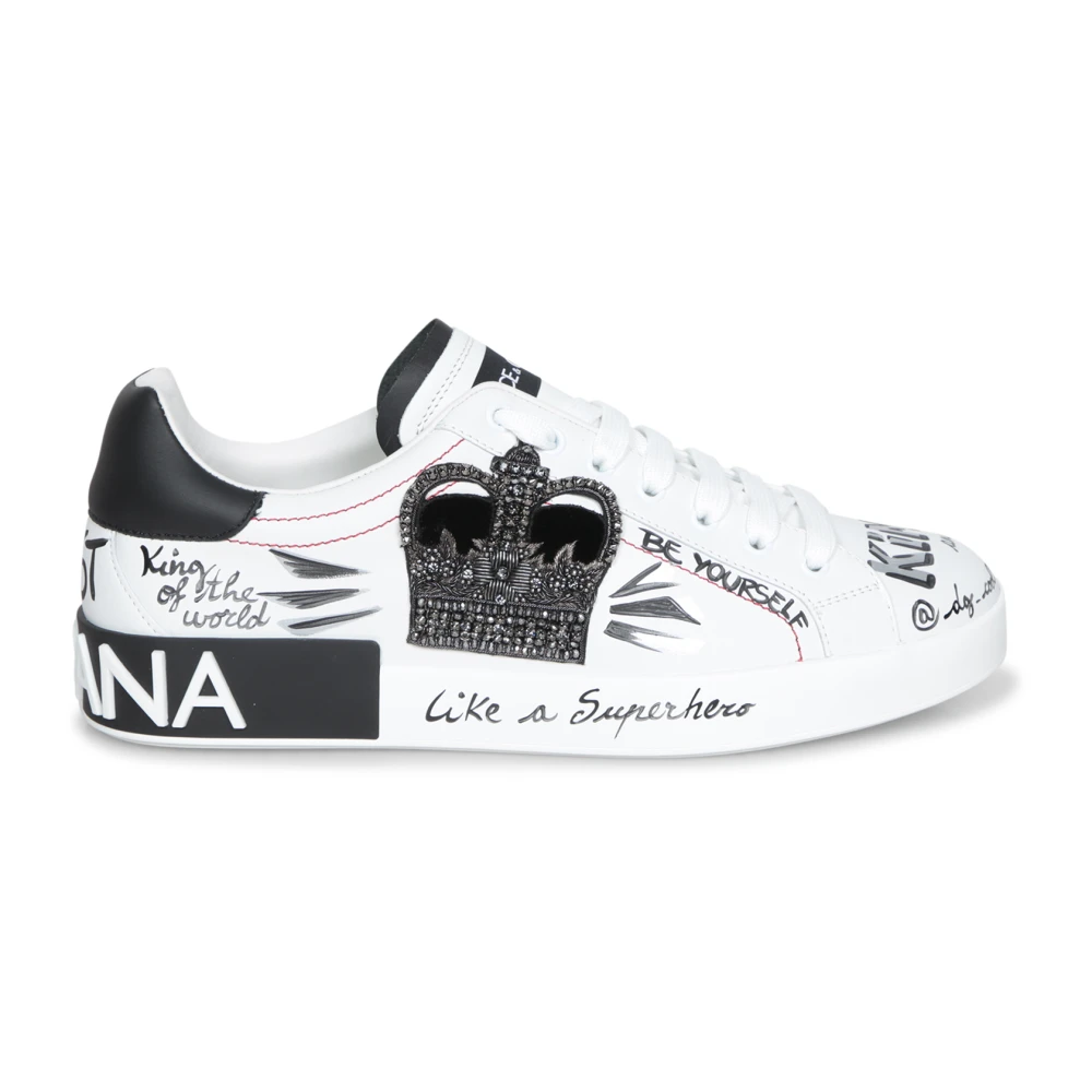 Dolce & Gabbana Men's White Sneakers, 9 Uk, Portofino Trainers