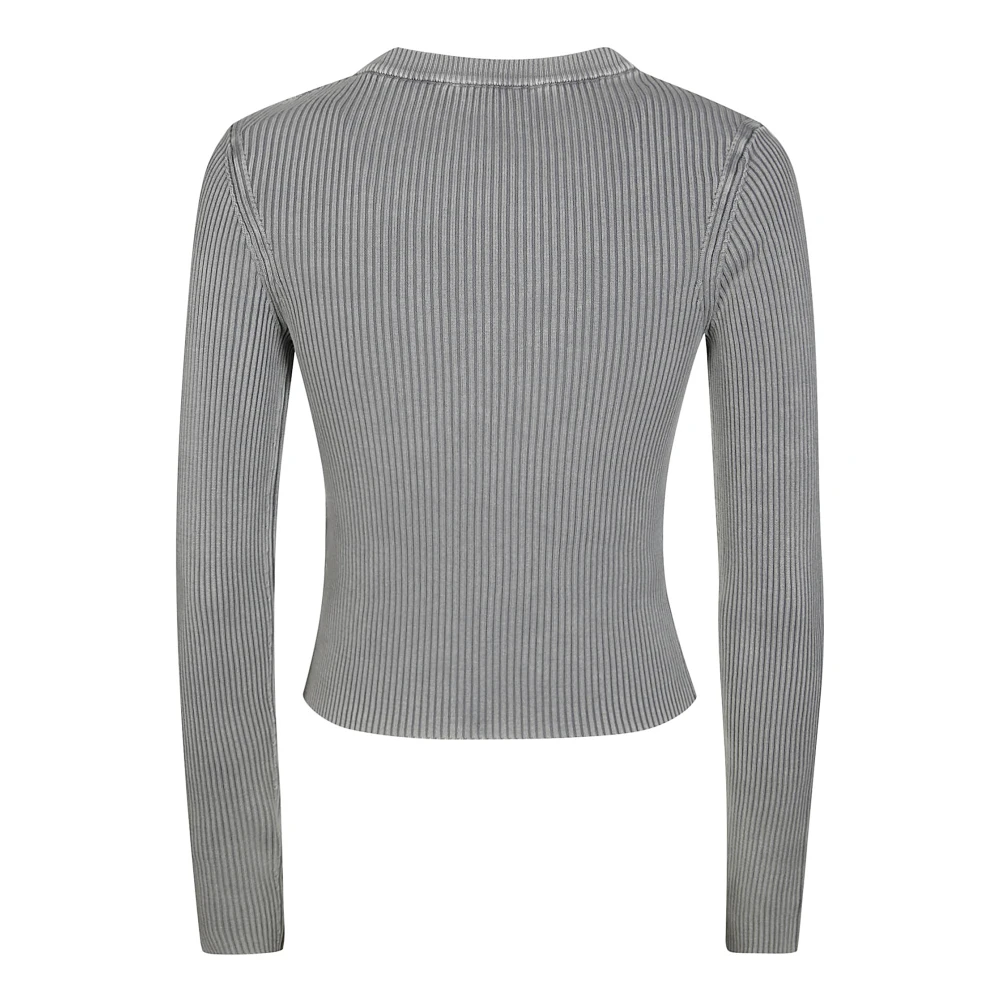 Diesel Lange Mouw Logo T-shirt M-valary Gray Dames