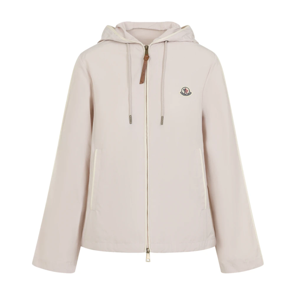 Moncler Women's Pink Light Jackets, Xs, Sarracenia Hooded Jacket