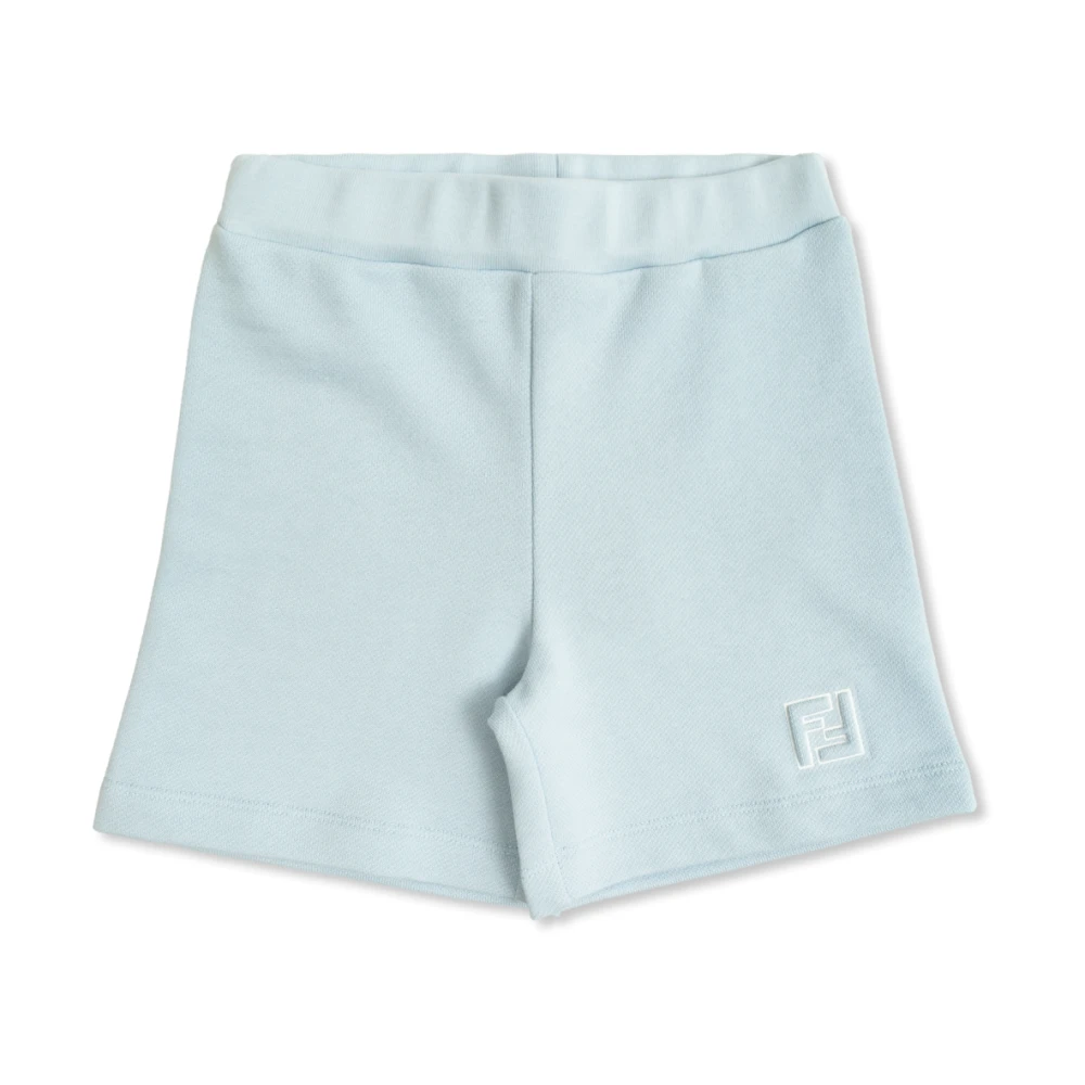 Fendi Unisex Kids Blue Shorts, 2 Y, Logo Shorts