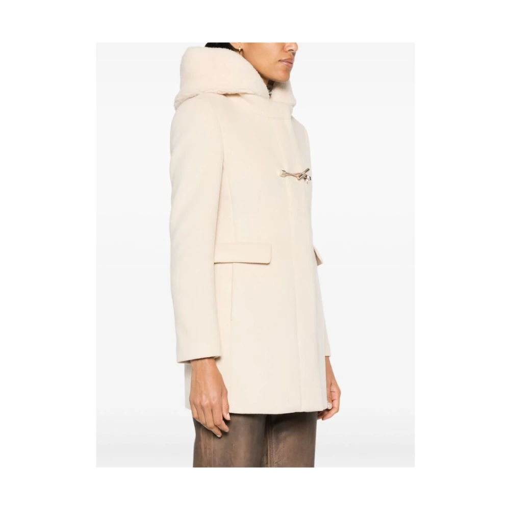 Fay Beige Wol-Kasjmiermix Gewatteerde Jas Beige Dames