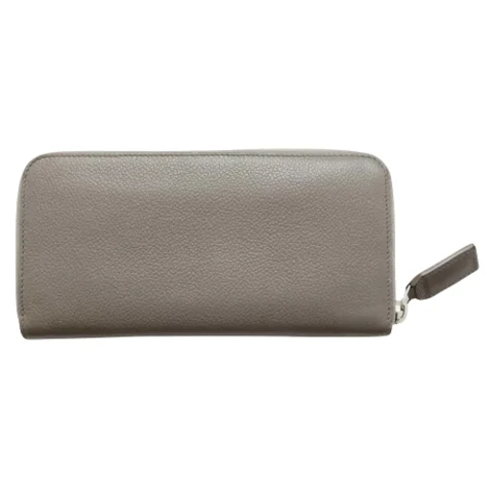 Saint Laurent Vintage Pre-owned Leather wallets Gray Dames