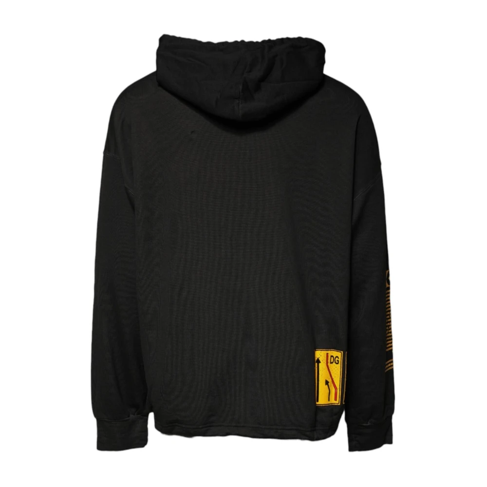 Dolce & Gabbana Black Cotton Hooded Shield Jumper - Male - Hoodies - Black - M - Sweatshirts & Hoodies - Image 2