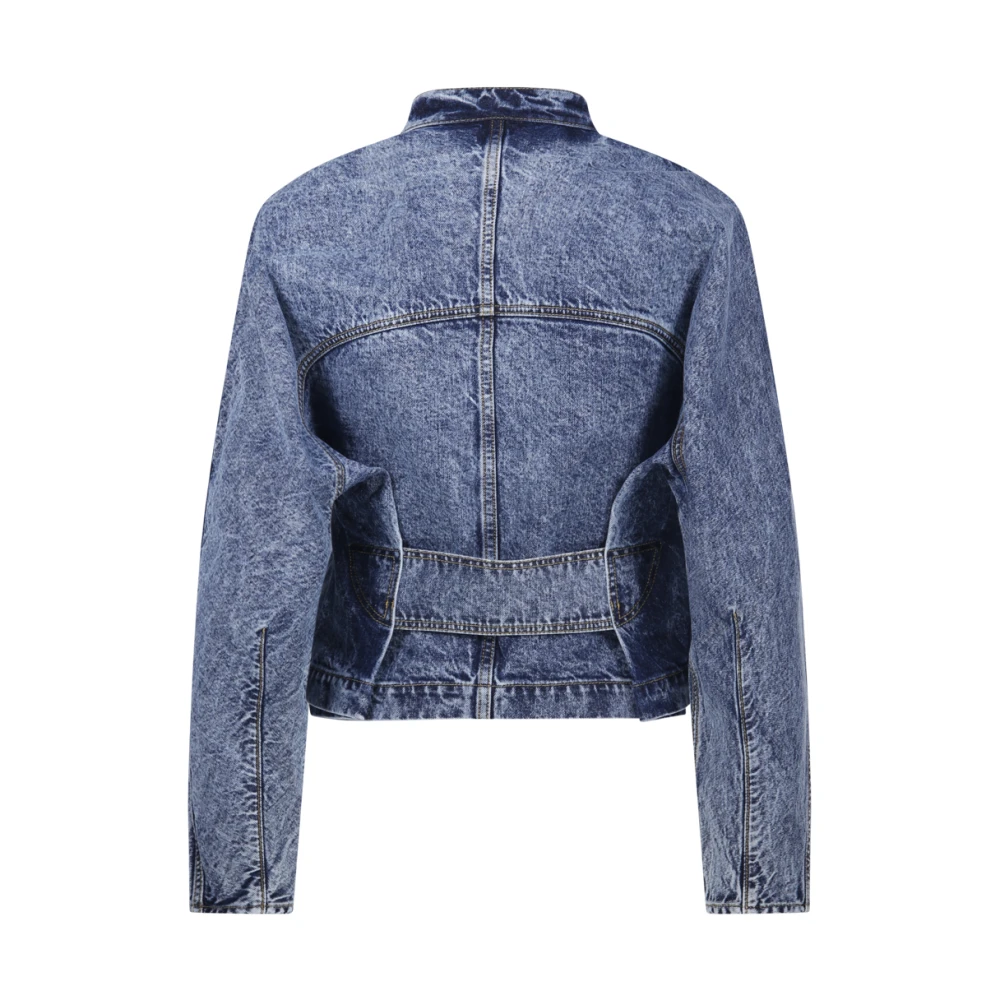 Alaïa Denim Ronde Jack in Blauwe Sneeuw Blue Dames