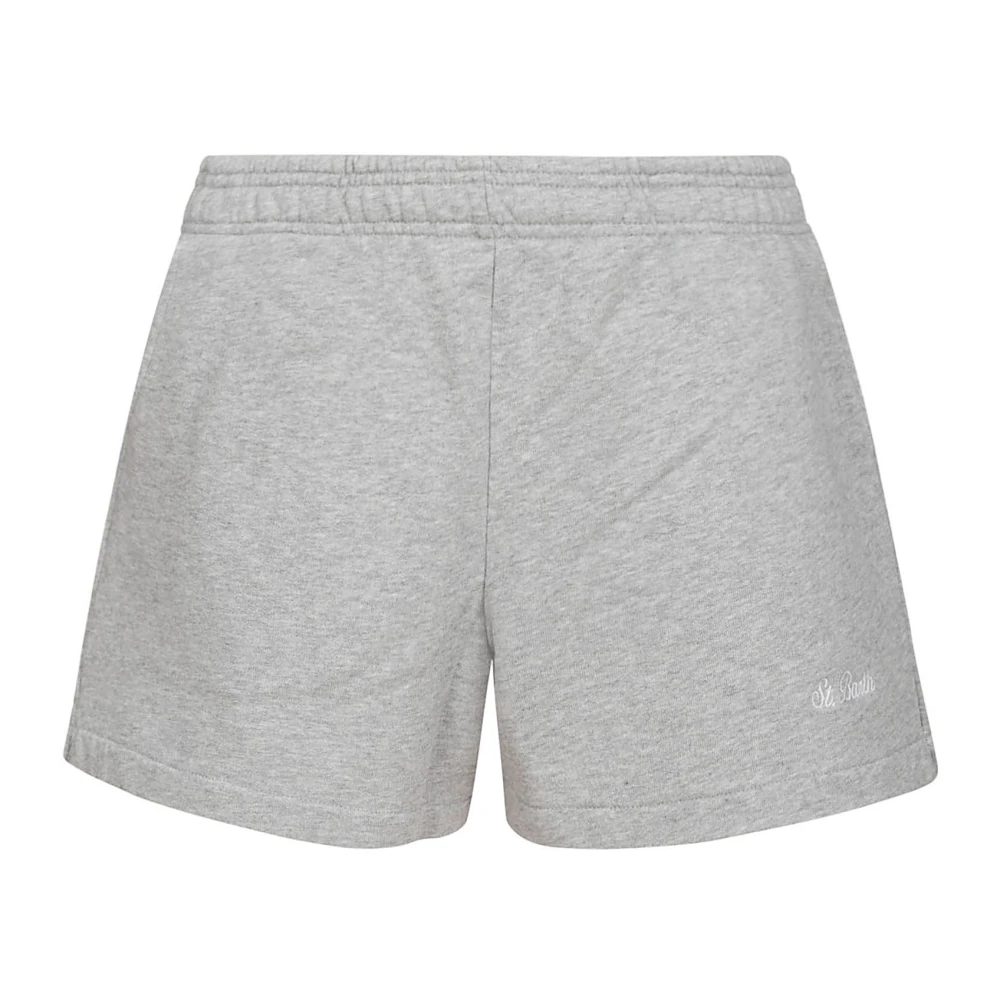 MC2 Saint Barth Katoenen shorts met elastische tailleband Gray Dames