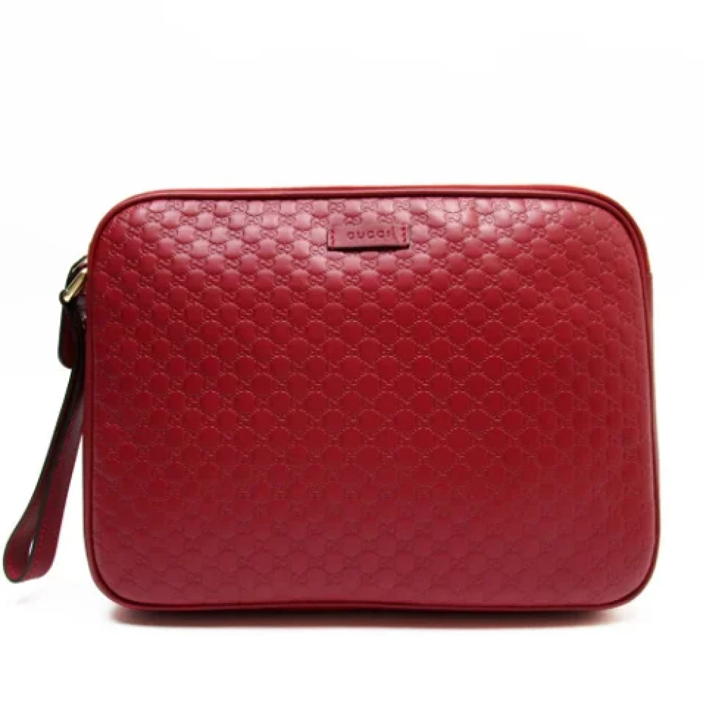 Gucci Vintage Pre-owned Leather shoulder-bags Red Dames