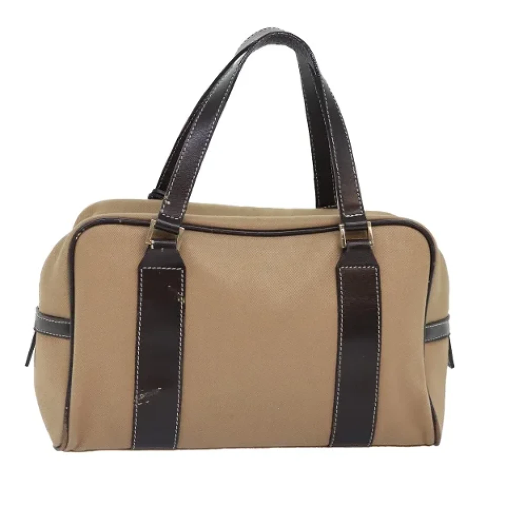 Burberry Vintage Pre-owned Canvas handbags Beige Dames