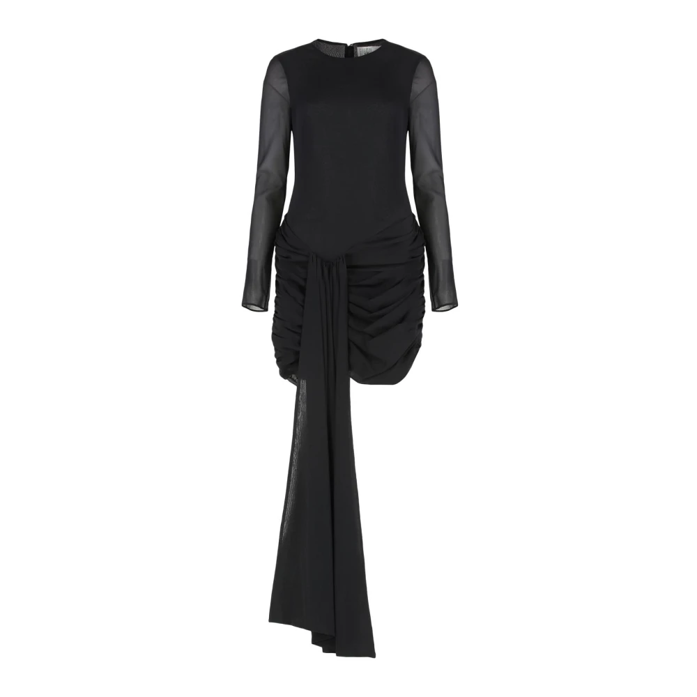 Giuseppe Di Morabito Black Party Dresses, Female, M, Asymmetrical Drape Detail Dress