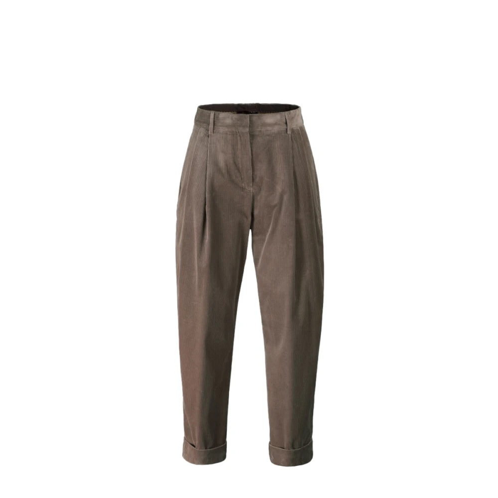 Moorer Moderne broek met medium-hoge taille Brown Dames