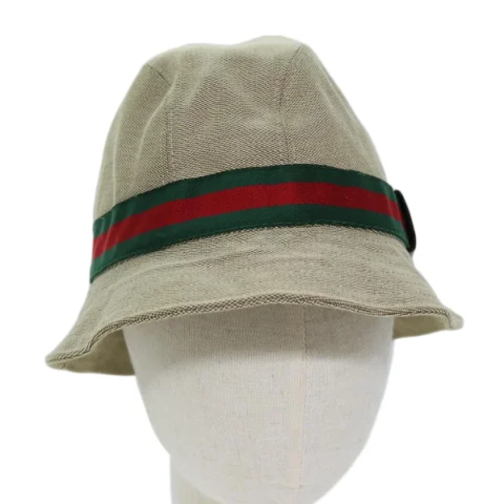 Gucci Vintage Pre-owned Canvas hats Beige Dames