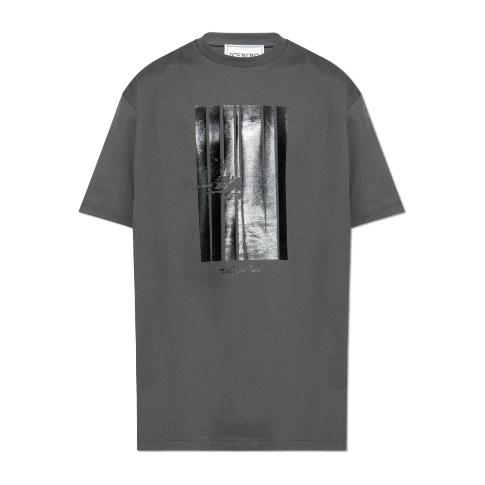 Iceberg T-shirt met logo Gray Heren