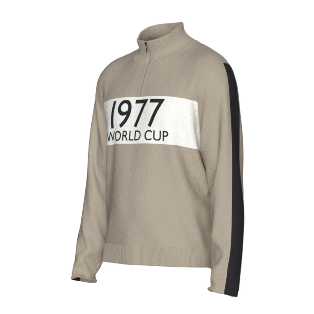 Retro Ski Style Zip-Up Sweater