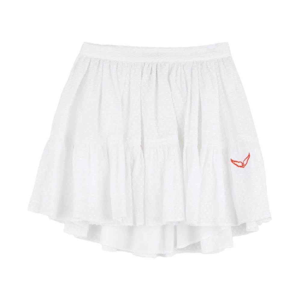 Zadig & Voltaire Girls White Gonna Con Ricamo - Kids Skirts - 16 Y - Kids