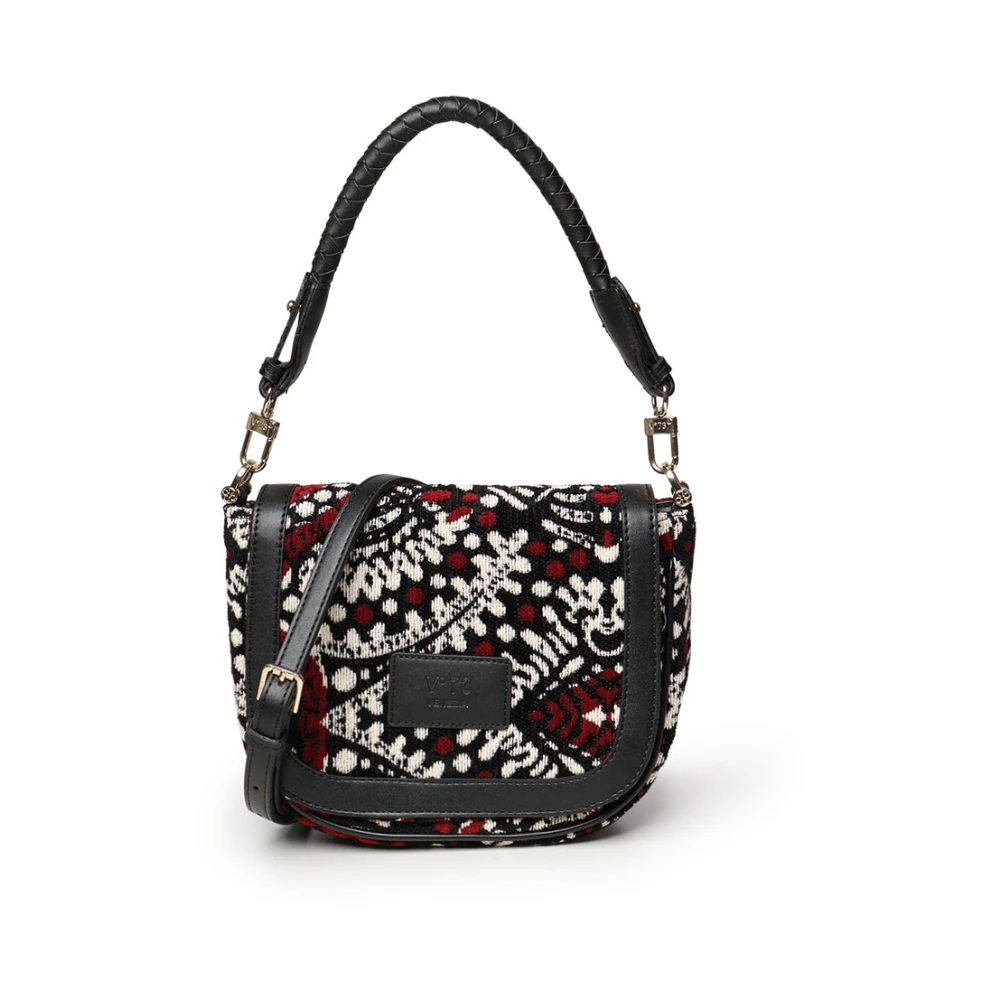 V73 Rode Crossbody Tas met Gevlochten Handvatten Multicolor Dames