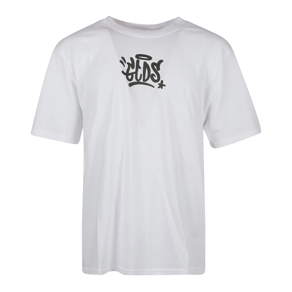 Gcds Zwart Katoenen T-Shirt met Logo Print White Heren