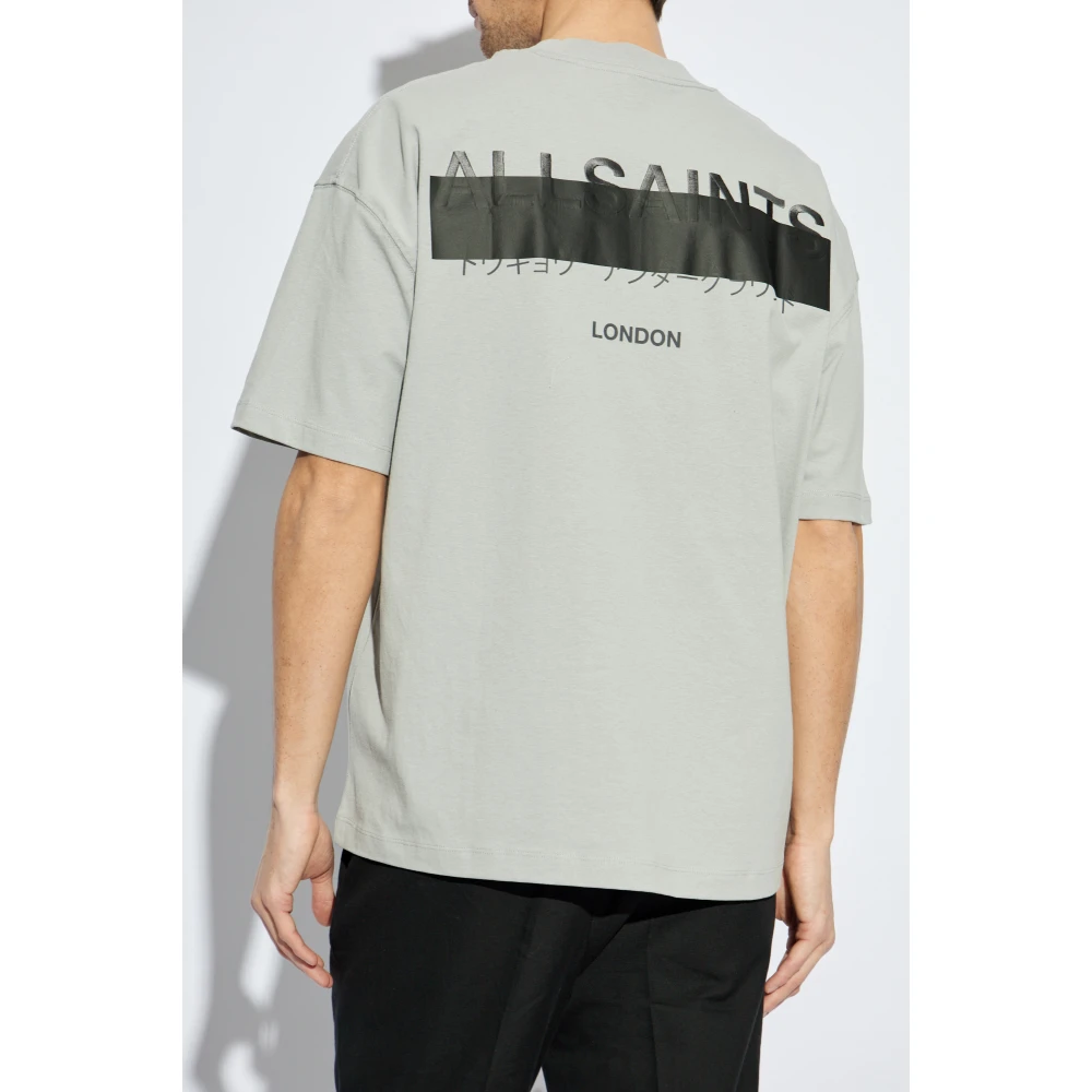 AllSaints Oversized 'Redact' T-shirt Gray Heren