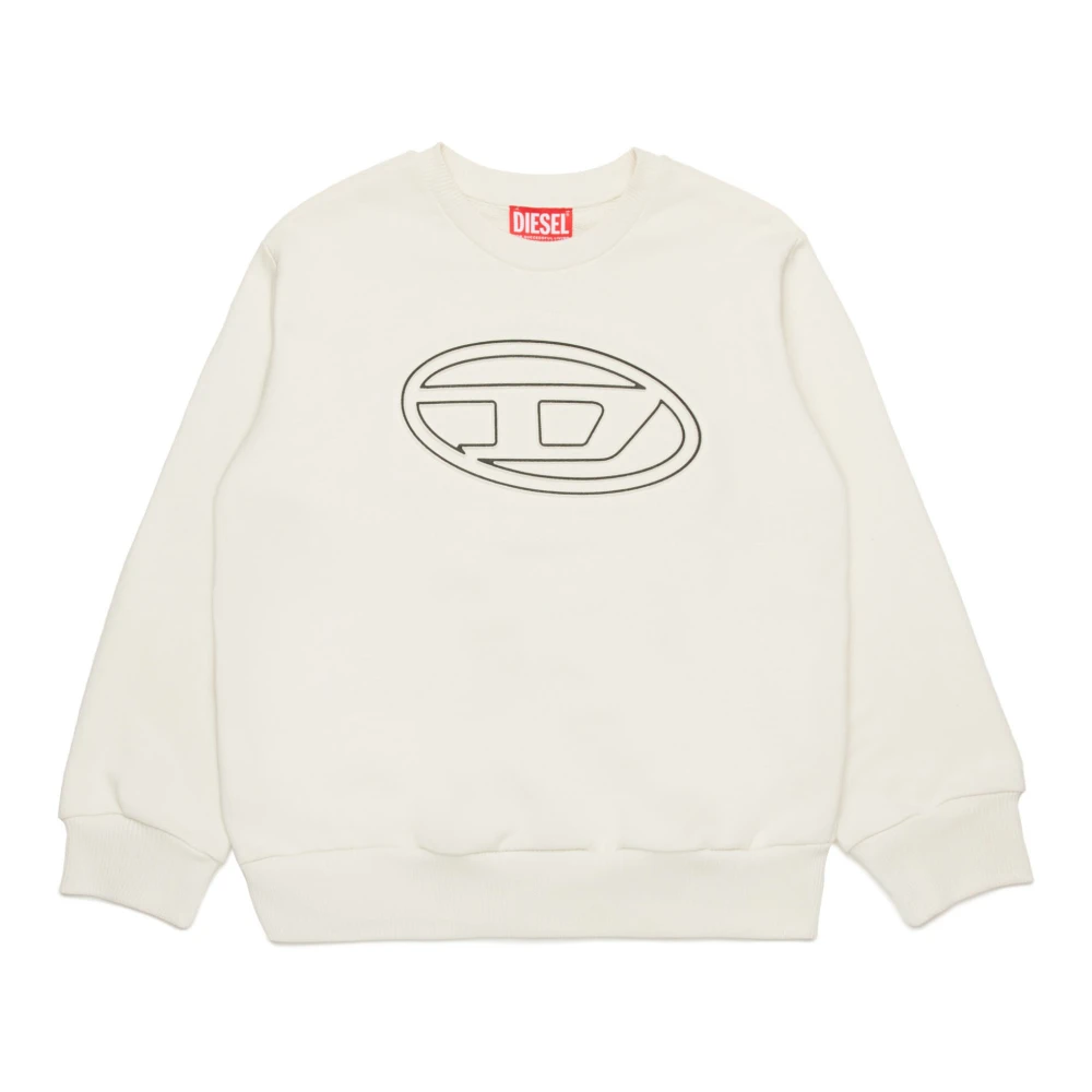 Diesel Boys White Oval D Branded Crew-Neck Sweatshirt - Kids Sweatshirts - 10 Y - Kids