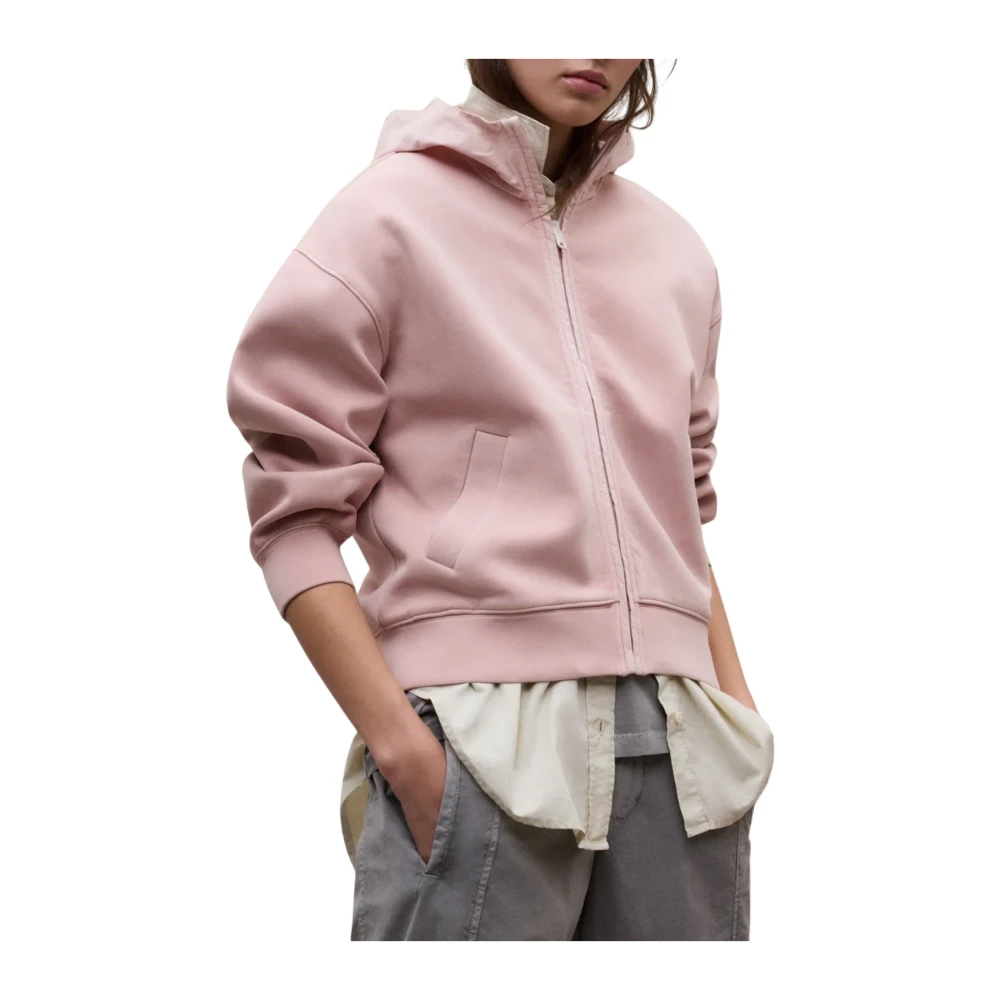 Ecoalf Women's Pink Zip-Throughs, Xs, Arica Sweatshirt