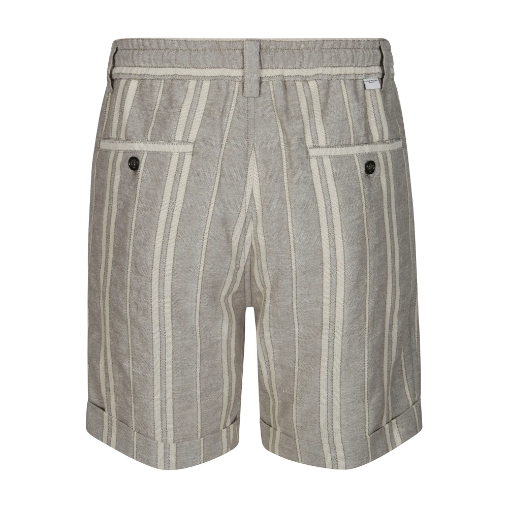Paolo Pecora Gestreepte Trekkoord Bermuda Shorts Beige Heren