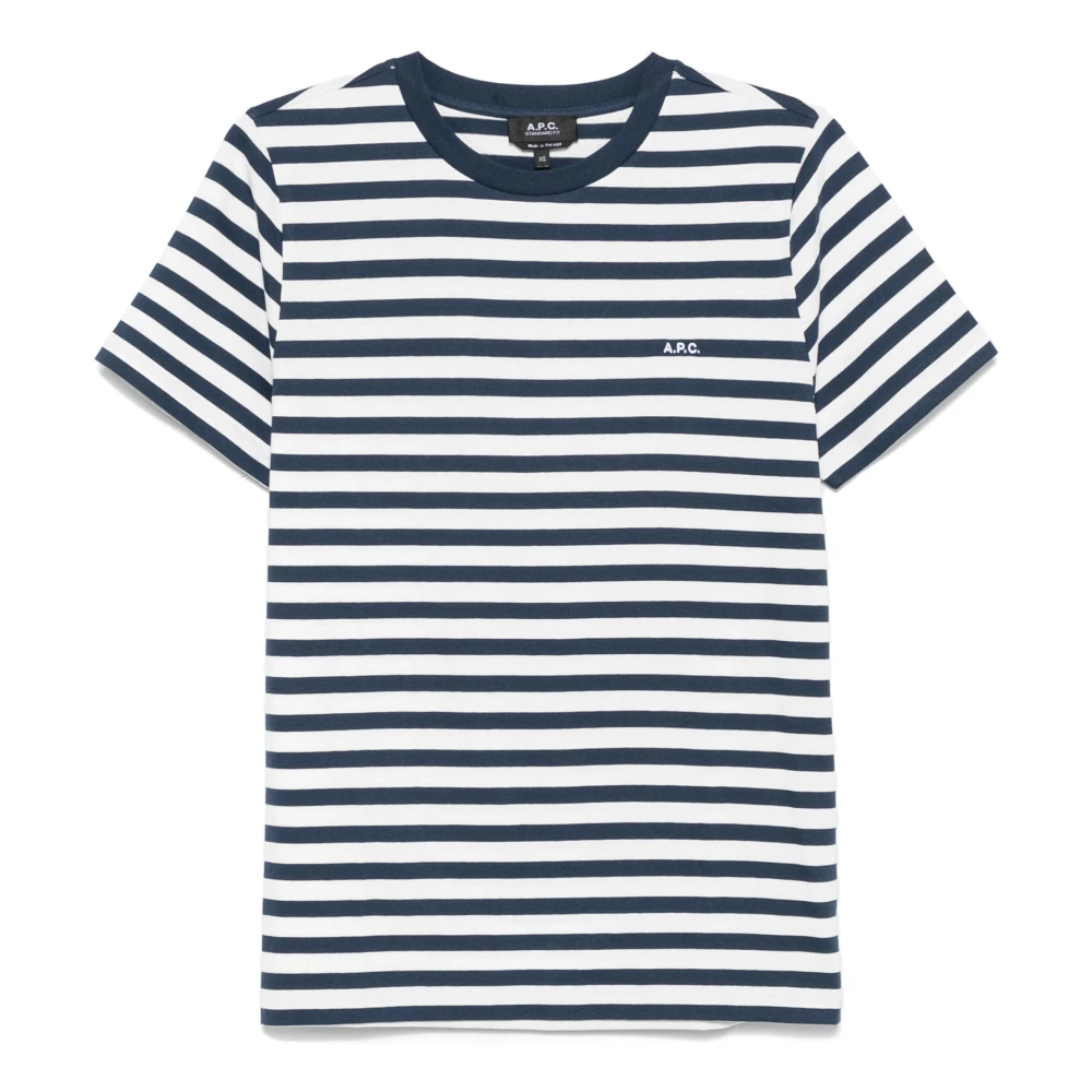 A.p.c. Gestreept Navy T-shirt Multicolor Heren