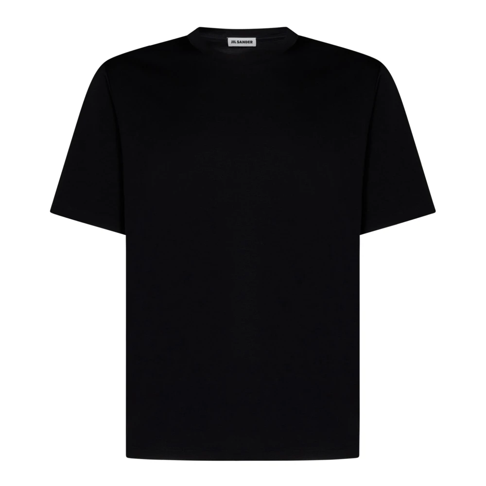 Jil Sander Mannelijk Zwart Tops Heren, M, Katoen, T-Shirt Met Ronde Hals