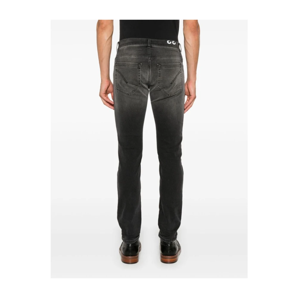 Dondup Skinny Denim Broek Rivet Detailing Gray Heren