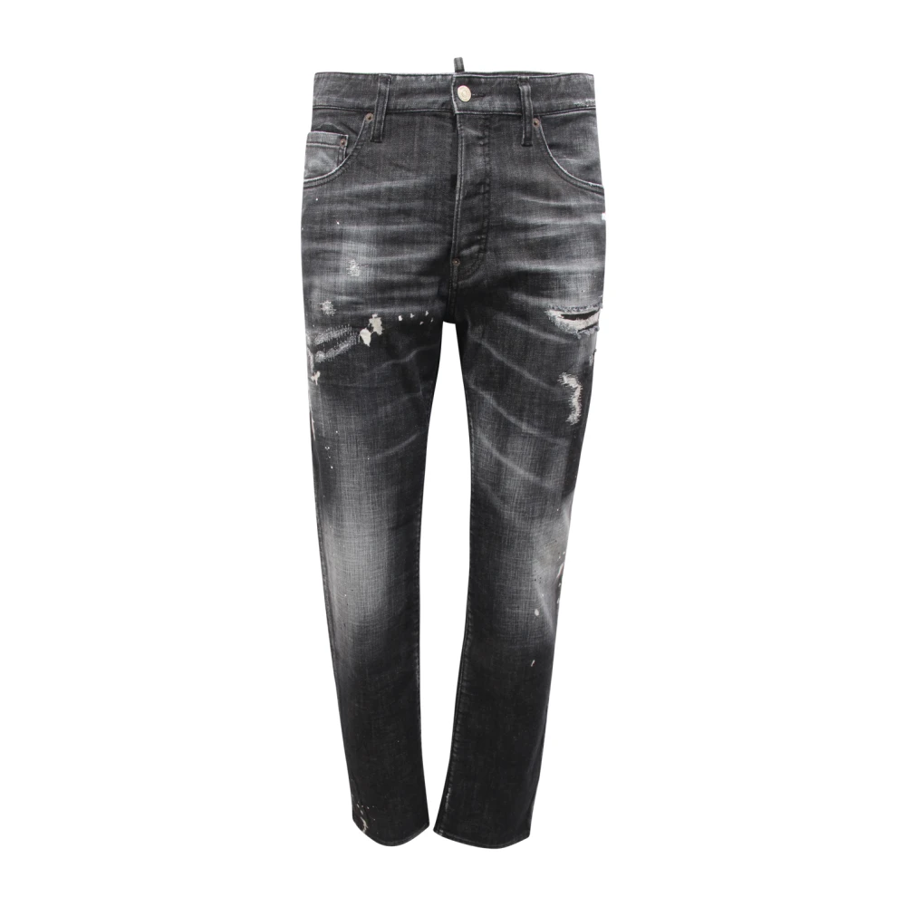 Dsquared2 Men's Black Slim Fit Jeans, S, Denim Trousers With Model Name