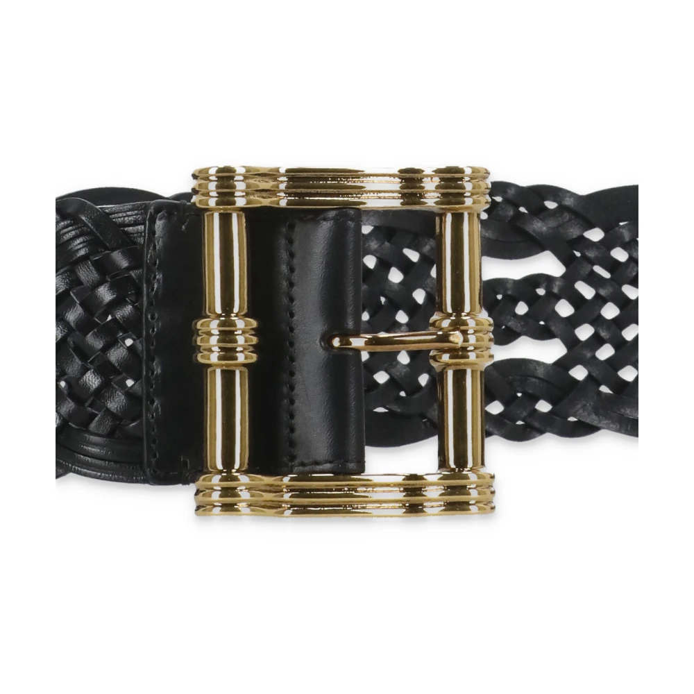 ETRO Zwart Gevlochten Leren Riem voor Vrouwen Black Dames
