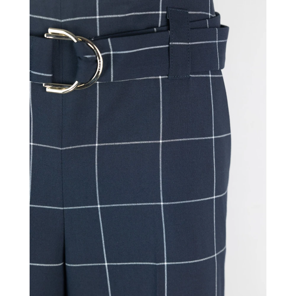Liu Jo Hoge taille geruite broek blauw Blue Dames