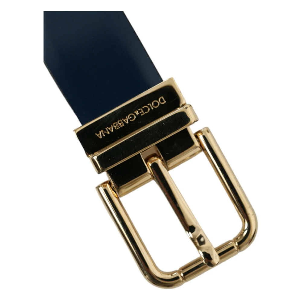 Dolce & Gabbana Elegante blauwe leren riem Blue Dames