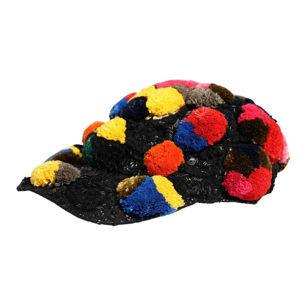 Dolce & Gabbana Women's Pom Poms Sequin Embellishment Hat