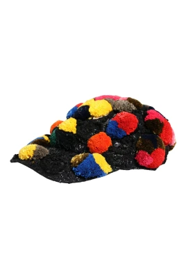 Pom Poms Sequin Embellishment Hat