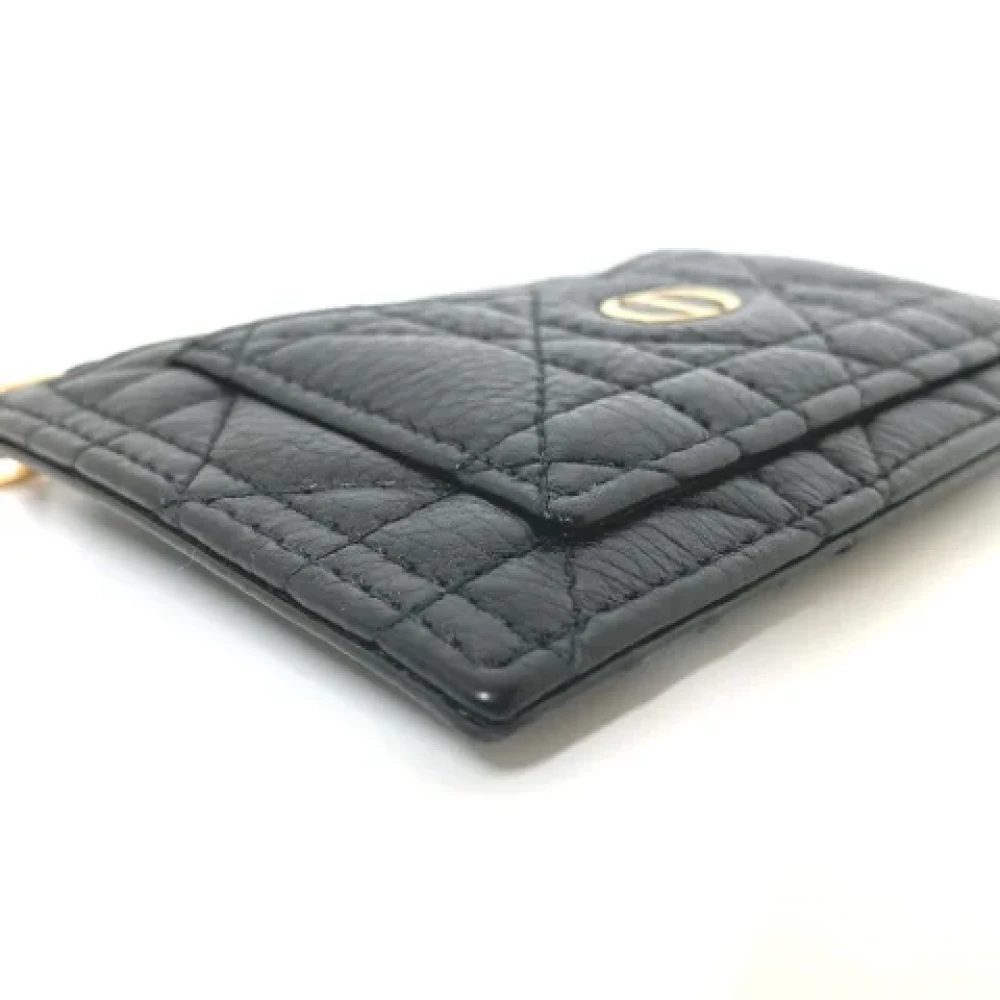 Dior Vintage Pre-owned Leather wallets Black Dames