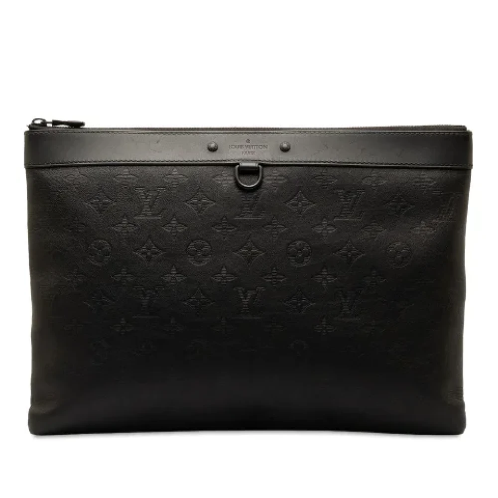 Louis Vuitton Vintage Pre-owned Leather clutches Black Heren