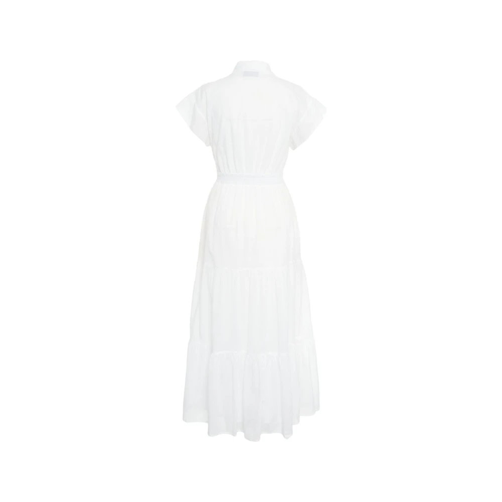 Kaos Witte Overhemdjurk met Gelaagde Rok White Dames