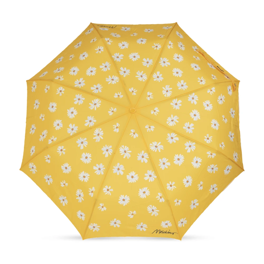 Moschino Opvouwbare paraplu met logo Yellow Unisex