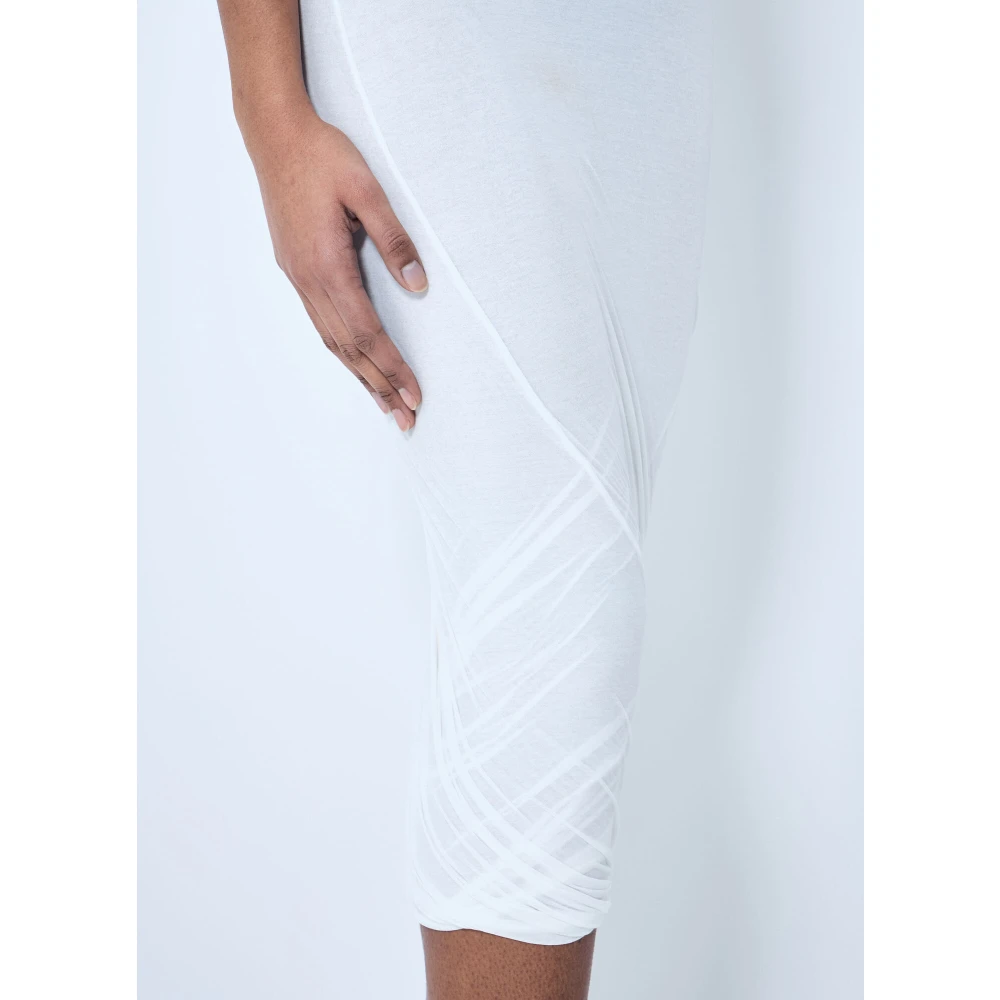 Jil Sander Gelaagde Midi Jurk Scoop Neck Italië White Dames