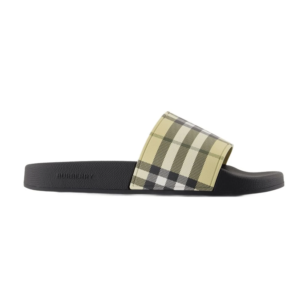 Burberry Women's Beige Synthetic Furley Sandals - Round Toe - Sliders - 3 Uk - Shoes