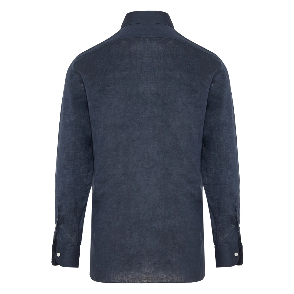 Barba Italiaans Linnen Overhemd Blue Heren
