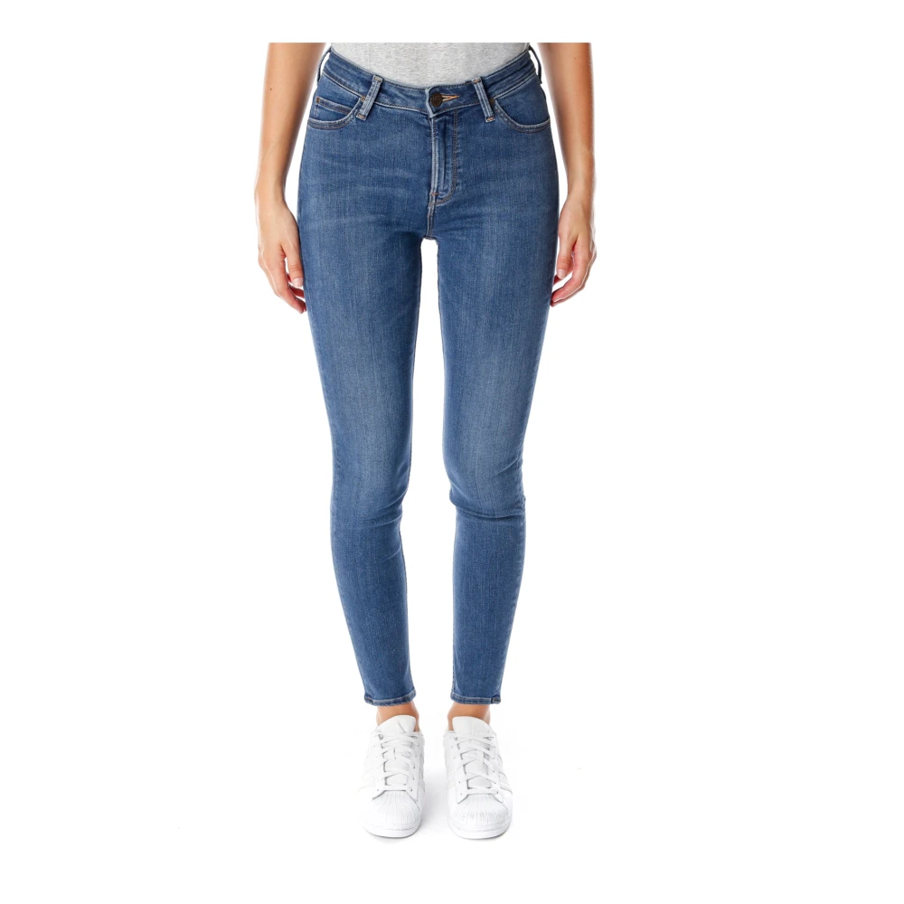 Lee Hoge Taille Skinny Fit Jeans Blue Dames
