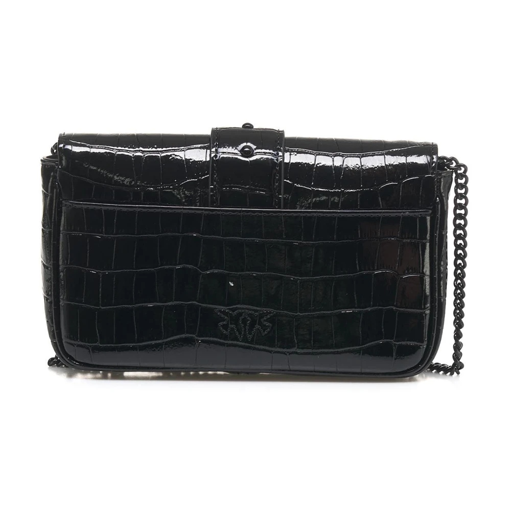 pinko Liefde Zak Leren Schoudertas Black Dames